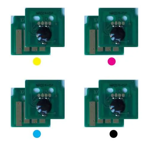 4x Toner Chip YMCK passt für Xerox Phaser 7100 106R02606 ..608+ ..612 Ost Europa