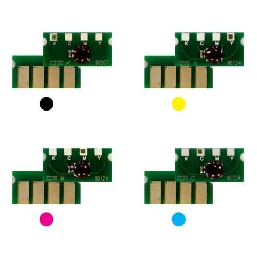 4x Toner Reset Chip Y/M/C/K für RICOH Aficio SP C222 C240