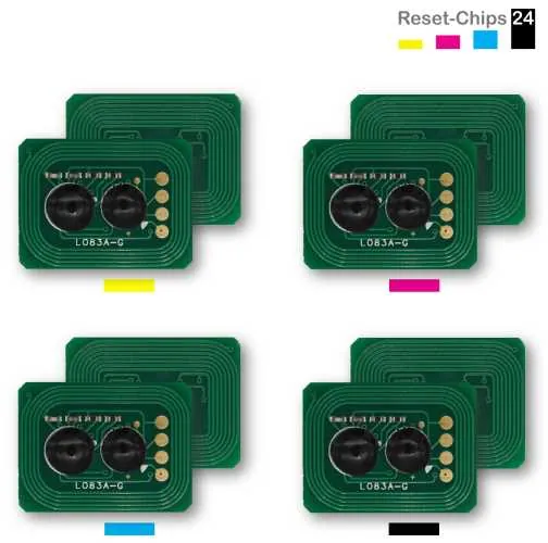 4x Toner Reset Chip Y/M/C/K für OKI CX 2633 MC 860 44059209 ..212