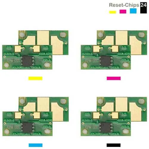 4x Toner Reset Chip Y/M/C/K für Xerox WorkCentre 6400 106R01323..26 metered