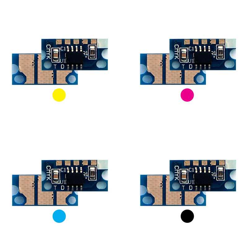 4x Toner Chip Y/M/C/K passt für Konica Minolta Bizhub C20