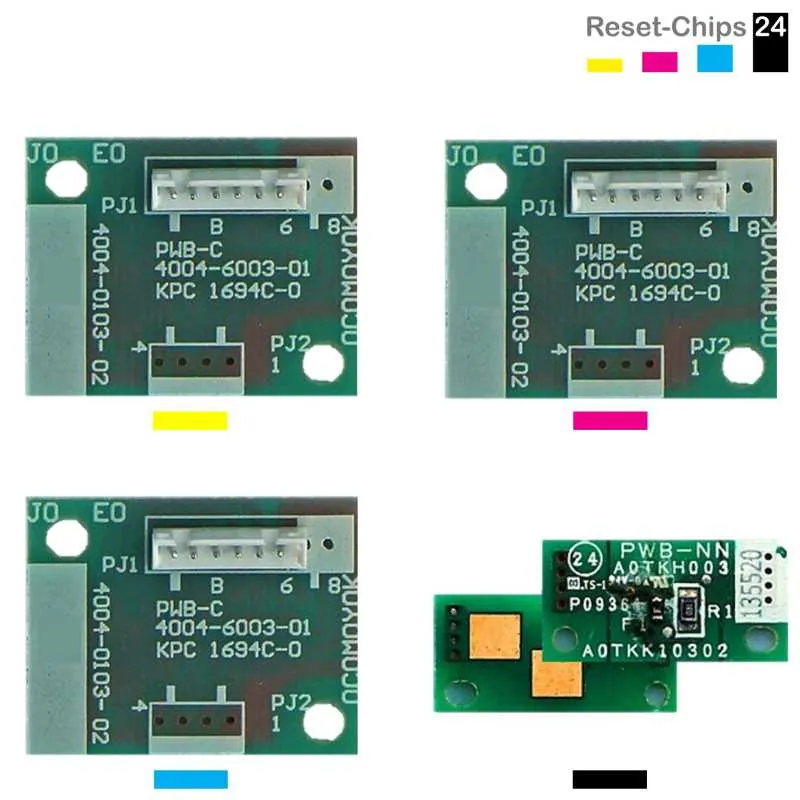 4x Trommel Reset Chip Y/M/C/K für Konica Minolta Bizhub 654 754 C654 C754