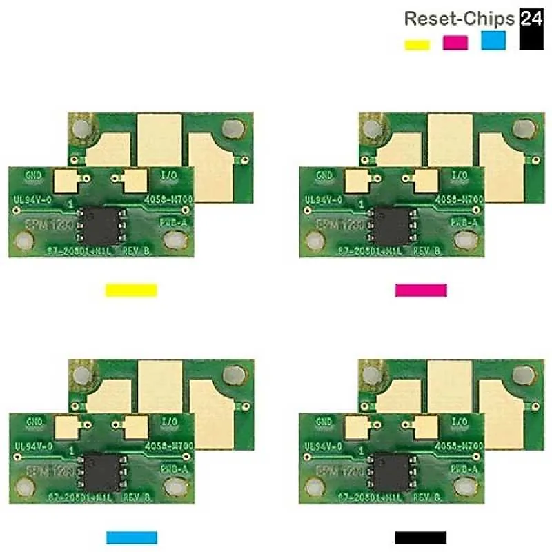 4x Toner Reset Chip Y/M/C/K für Konica Minolta Magicolor 2400 2430 2450 2480