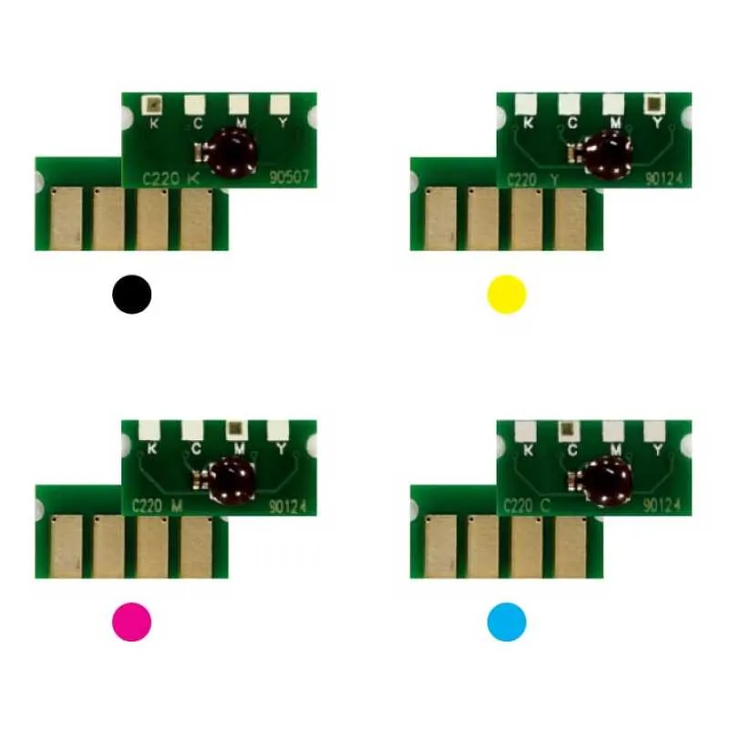 4x Toner Reset Chip Y/M/C/K für RICOH Aficio SP C222 C240