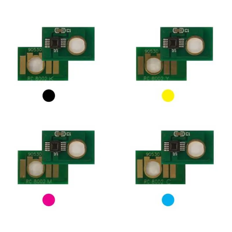 4x Toner Chip Y/M/C/K passt für Lanier MP C6502 C8002 NRG MP C6502 C8002