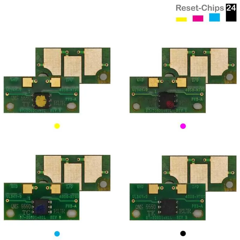4x Toner Reset Chip Y/M/C/K für Konica Minolta Magicolor 5550 5570 5650 5670