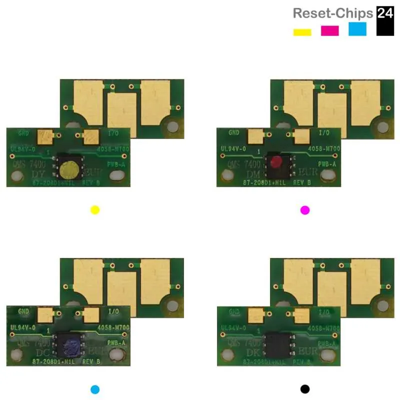 4x Trommel Reset Chip Y/M/C/K für Konica Minolta Magicolor 7450
