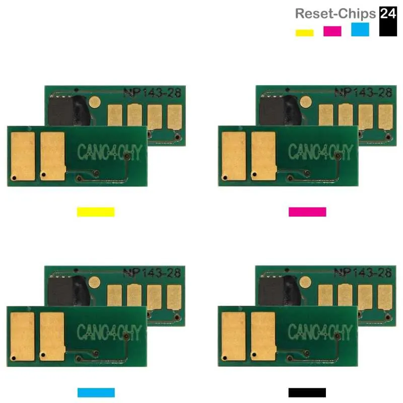 4x Toner Reset Chip Y/M/C/K für Canon i-SENSYS LBP712 (040H)