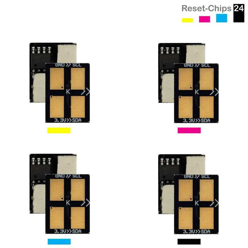 4x Toner Reset Chip Y/M/C/K für Xerox Phaser 6110 106R01271..74