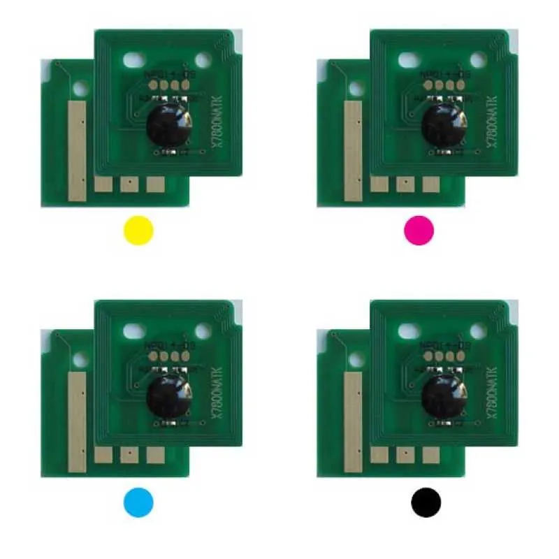 4x Toner Reset Chip Y/M/C/K für Xerox Phaser 7800 (106R01563..65 + 69)