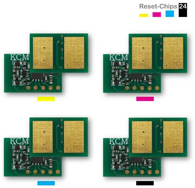 4x Trommel Reset Chip Y/M/C/K für OKI PRO9541 PRO9542 45103719 ..722
