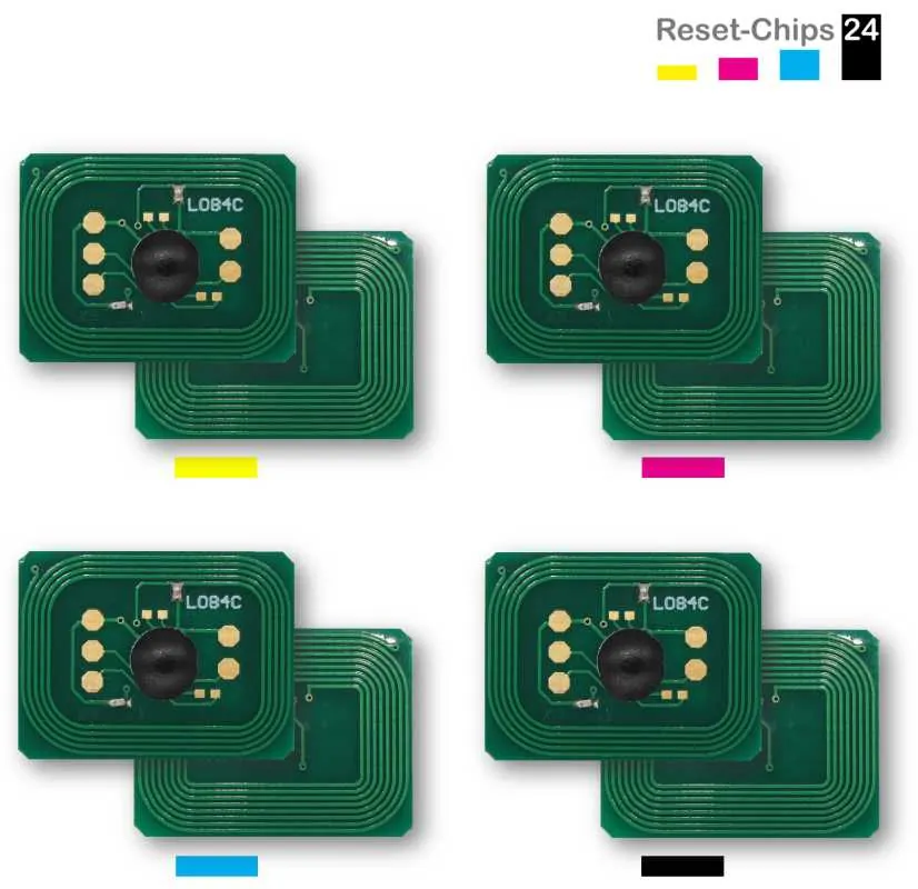 4x Toner Reset Chip Y/M/C/K für OKI C834 C844 46861305 ..308