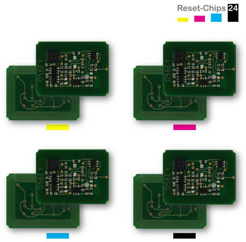 4x Toner Reset Chip Y/M/C/K für OKI C5600 C5700 43381905 .. 907 + 43324408
