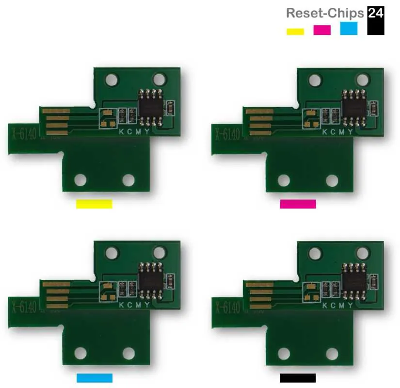 4x Toner Reset Chip Y/M/C/K für Xerox Phaser 6130 106R01282..85 Ost Europa